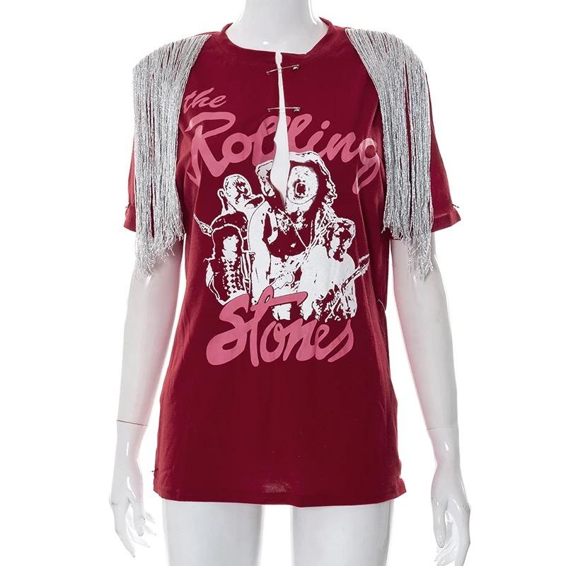 Tassel & Pins Top (Burgandy)