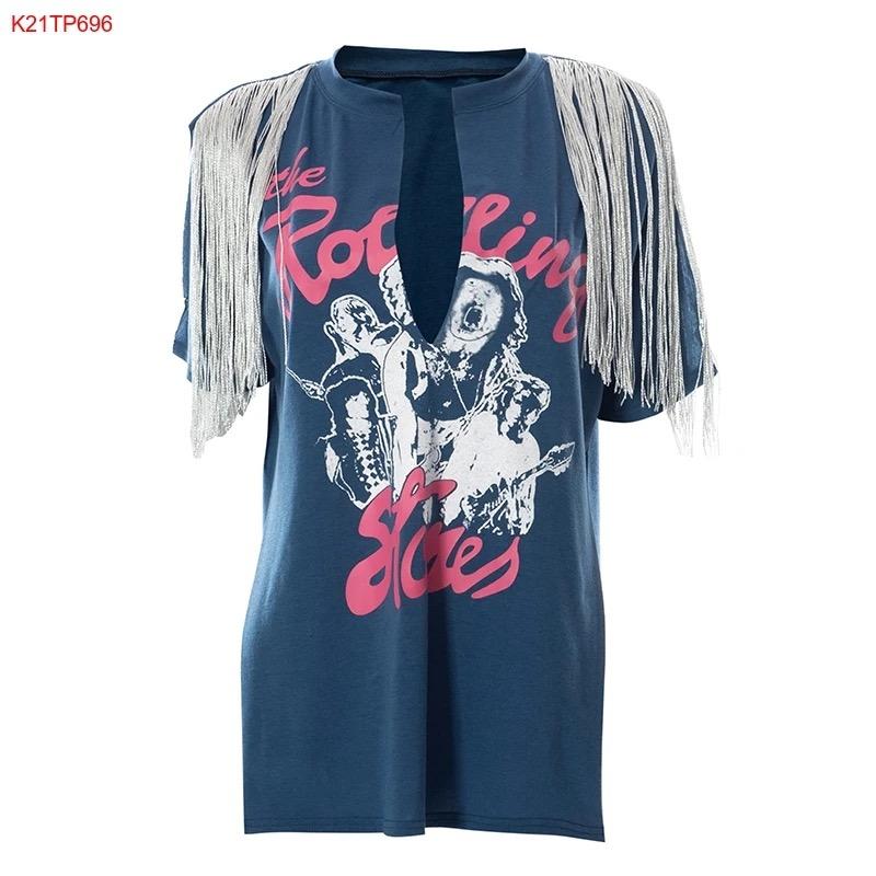 Tassel & Pins Top (Dark Blue)