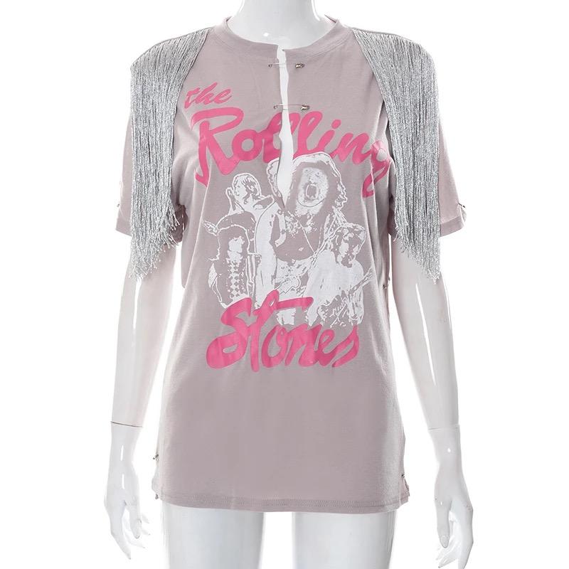 Tassel & Pins Top (light Grey)